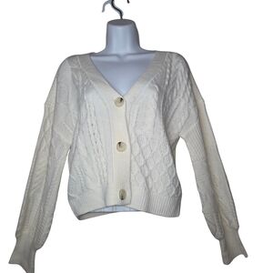 Elegant Cream Knit Cardigan
